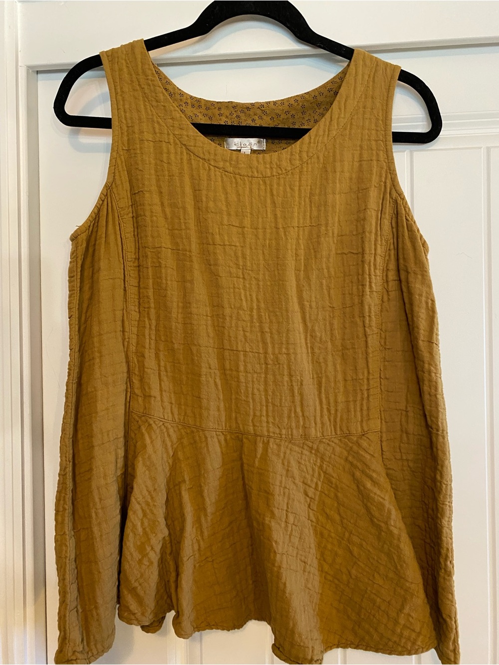 Kleen Women’s Sleeveless Peplum Top in Mustard